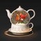 Roman 8" LED Lighted Cardinal Christmas Snow Globe Teapot